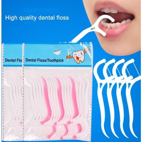 20/40/50 Pieces Of Double-head Floss Adult Tooth Stick Floss Cleaning Tartar Family Pack Oral Hygiene Care