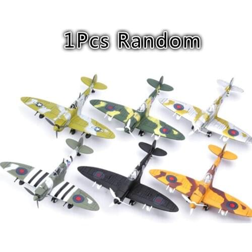 1Pcs Random Assemble Diecast 1/48 Scale Fighter Model Toys War-II Spitfire Gift for Boy Building Tool Sets Aircraft 22*18CM