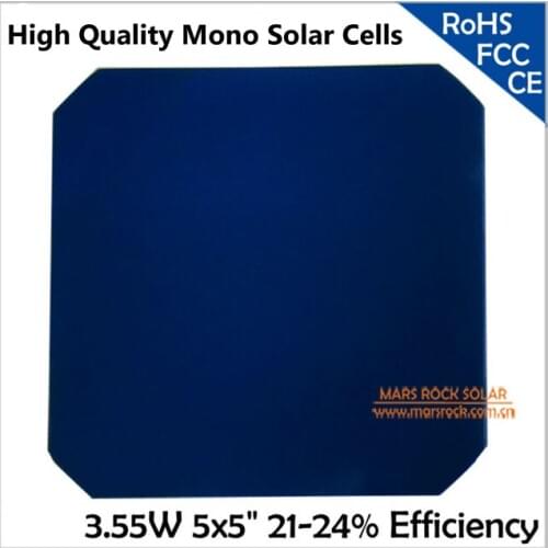 20pcs/lot 24% Highest efficiency 3.55W 5"x5''Flexible Mono Solar Cell, for make semi flexible solar panel--highest quality