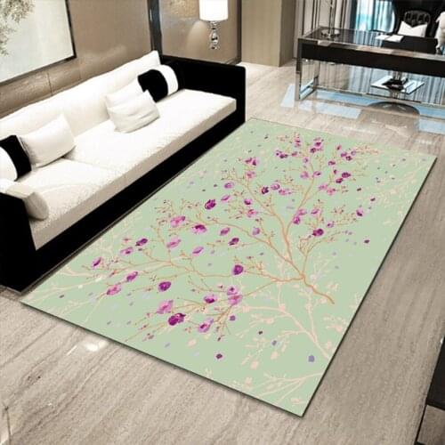 Rural style 3D flower grass Printed Carpets Living Room Coffee Table Soft Carpet Bedroom Study Room Rectangle Floor Mat Area Rug