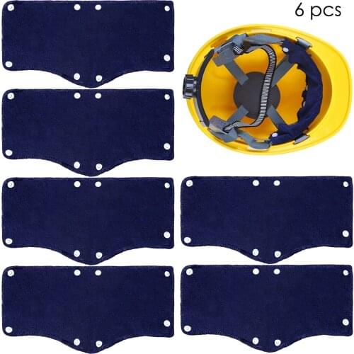 6pcs Hard Hat Sweat Band Washable Hard Hat Liner Replace Sweat Safety Outdoor Tool Comfort Hard Hat Snap-On Type Accessories