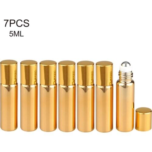 7 Pcs 5ml/10ML Empty Perfume Glass Roll On Bottle Essential Oil Roller Bottles Portable Mini Bottle