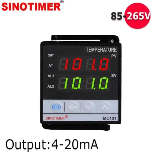 85~265Vac PT100 K Thermocouple Input 4-20mA Analog Output Digital PID thermostat Temperature Controller for Heat Cool with Alarm