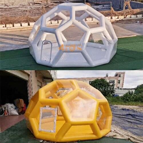 Aeor Inflatable Clear Football Room Decoration Tent for Restaurant Hotel Pub Inflatable Football Shape Camp Tent Outdoor Camping