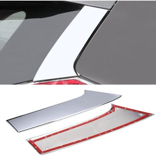 2pcs/set Accessories fit for Nissan X-Trail T32 Rogue X Trail 2014 2015 2016 Stainless Steel Rear Window Spoiler Side Cover Trim