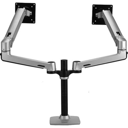 Aluminum Clamp stand 17-32" Double lcd monitor bracket table Mechanical Spring Arm Notebook 17" laptop desktop holder