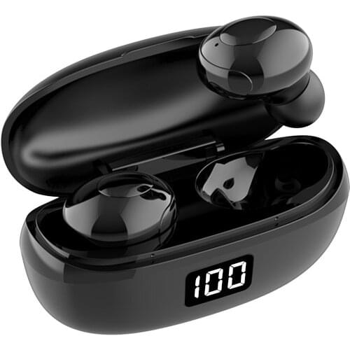 2021 Summer HKT6 TWS Bluetooth Wireless Earphone Control Button Earbuds With LED Power Display for Sport