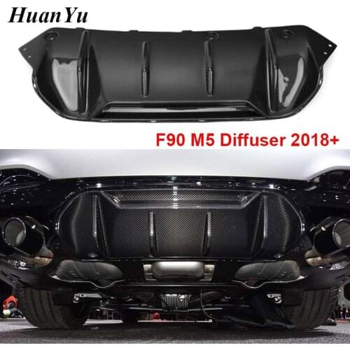 F90 M5 Rear Bumper Diffuser for BMW M5 F90 UV-Cut Real Carbon Fiber Rear Lips 2018 2019 2020