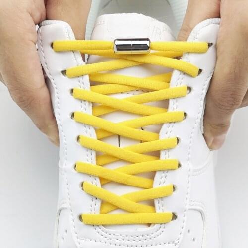 Elastic No Tie Shoelaces Semicircle Shoe Laces For Kids and Adult Sneakers Shoelace Quick Lazy Metal Lock Laces Shoe Strings
