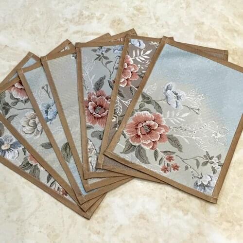 35x25cm European table mat jacquard flower pattern placemat cloth potted coaster insulation pad tray mat bowl table mat nonslip