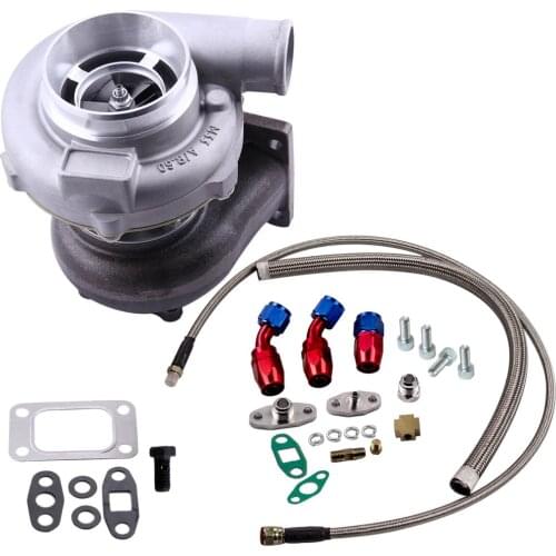 GT30 GT3037 GT3076 Turbo charger 500HP 0.82 A/R + Oil Drain Return FEED Line kit
