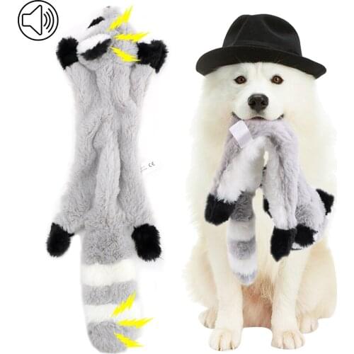 Dog Toys Squirrel Raccoon Fox Skunk Animal Plush Toy Squeaky Whistling Involved Squirrel New Cute Plush Toys Squeak Pet