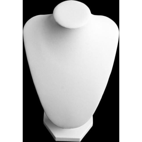 Faux Leather Mannequin Jewelry Necklace Display Holder Neck Bust Stand Showcase