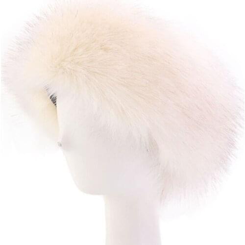 K3NF Winter Furry Hairband Elastic Faux Fur Headband Hat Ski Hats Winter Outdoor Ear Warmer Soft Warm Earmuff Head Wraps
