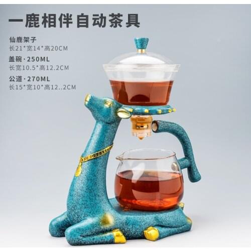 Ceramic Tea Set Glass Automatic Living Room Chinese Style Tablewares Kung Fu Vintage Tea Machine Bardak Seti Tea ServiceEI80TS