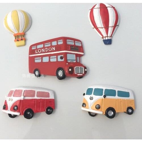 Creative hot air balloon and bus large resin refrigerator sticker cute cartoon magnetic note sticker magnetic sticker