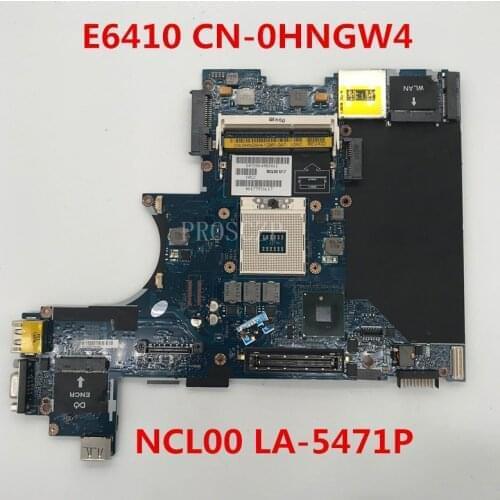 Free shipping For E6410 laptop motherboard CN-0HNGW4 0HNGW4 HNGW4 NCL00 LA-5471P working well