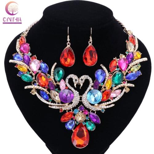 Fashion Nigerian Jewelry Set For Women Purple Tassel Earrings Necklace Set Banquet Dress Accessory Bridal Indian Jewellery