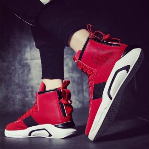 Hot high quality mens hip hop flat shoes fashion mens casual shoes sports shoes high to help lightweight sports shoes DD-18