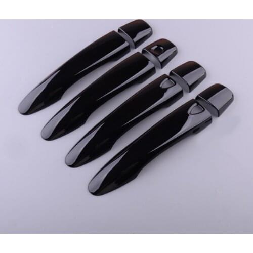8pcs/Set Black ABS Car Exterior Smart Door Handle Covers Trim Fit for Nissan Versa TIIDA X-Trail Maxima Rogue Kicks Qashqai