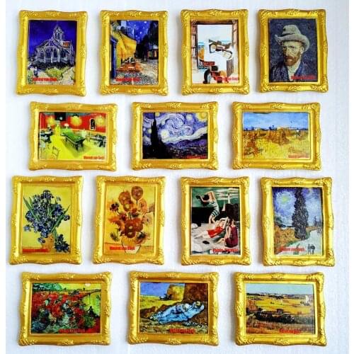 New Handmade Painted Netherlands Van Gogh paintings 3D Fridge Magnets Tourism Souvenirs Refrigerator Magnetic Stickers Gift