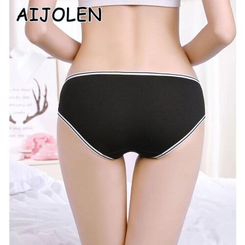 AIJOLEN Low-waist Solid Color Cotton Panties Soft and Breathable Underpants Pink Color Ladies Brief Panties