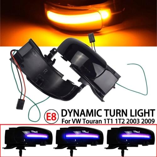 For VW Touran 2003 2004 2005 2006 2007 2008 2009 2010 Dynamic Blinker LED Turn Signal Light Side Mirror Indicator Sequential