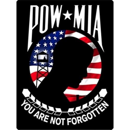 POW MIA US Flag Sticker AMERICAN Military Vinyl Decal Car Truck SUV USA Window Car Stickers 12 x 9 CM