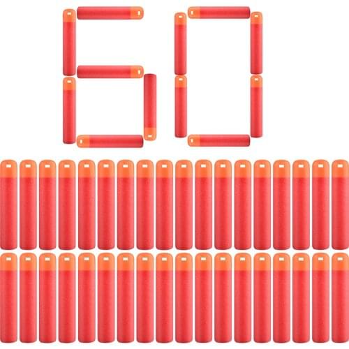 60Pcs/Lot 9.5cm Red Sniper Rifle Darts Bullets for Nerf Mega Kids Toy Foam Refill Darts Big Hole Head Bullets Christmas Gift