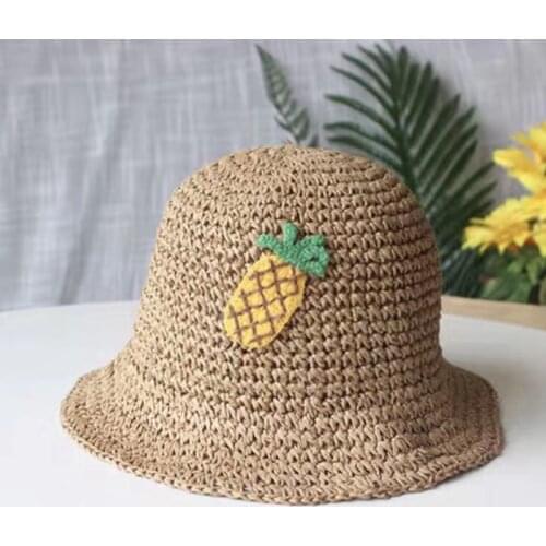 WeMe Cute Fruit Style Kids Hats Paper Hat Beach Sun Hat Baby Straw Hat For 2-5 Years Old Kids