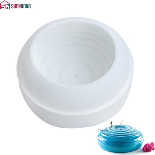 SHENHONG Water Droplets Ripple Silicone Cake Mold 3D Cupcake Jelly Pudding Cookie Muffin Mould DIY Design Moule Baking Moule