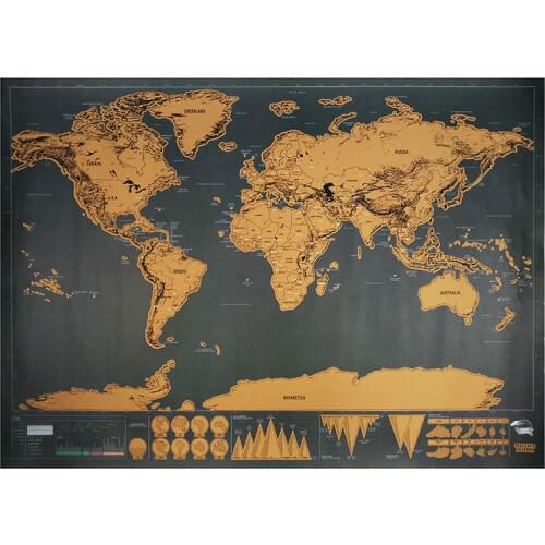 Scratch Map Of The World Travel Edition Deluxe Scratch Off Map Personalized World Map Poster Black Traveler Journal Log Gift