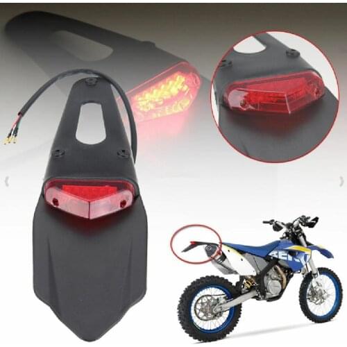 Motorcycle LED Brake Stop Tail Light Rear Splash Guard Taillight for ATV UTV Dual Sport Quad Motocross Dirt Bike Motorbike