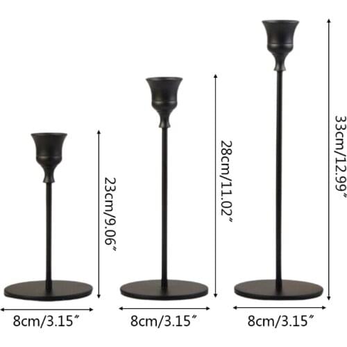 T21D 3 Pcs/Set Metal Candle Holder Stand Candlestick Candelabrum Tabletop Ornaments Candelabra for Wedding Party Home Decor