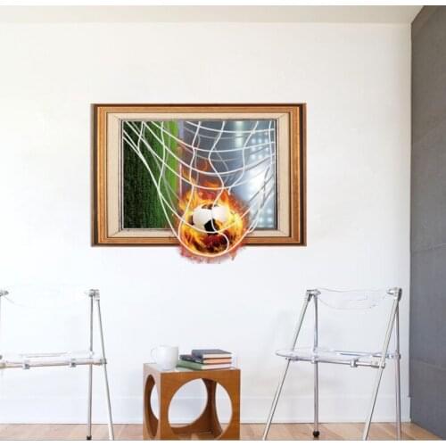 Frenzy World Cup living room bedroom 3D wall stickers football broken net home decoration wall stickers