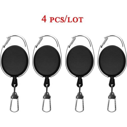 2/3/4pcs Retractable Key Chain Reel Badge Holder Fly Fishing Zinger Retractor with Quick Release Spring Clip Fishing Accessories