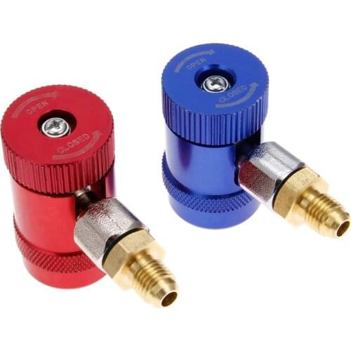 R1234yf High Low Side Manual Quick Coupler Connector A/C Air-conditioning M12mm-Male X 1/4'' SAE Male Adapters For R12 R22 Hose