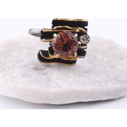Sultanite Silver Ring for Woman, Handmade Plant Motife 925 Silver Gold Plated Color Changing Sultanite Ring