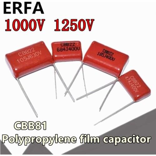 10PCS pitch 10mm 15mm 1000V 1250V CBB81 Polypropylene film capacitor 103J 183J 222J 392J 472J 562J 682J 822J 10NF 2.2NF 3.9NF