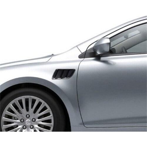 2pcs Car Air Intake Flow Vent Fender Decorative Stickers Side Mesh Cover Front Bumper Hood Bonnet Grilles Vent Decals