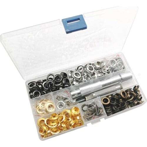 200 Set Grommet Tool Kit 1/2 Inch Grommet Eyelets with 3Pcs Grommet Setting Tool Leather Crafts DIY Supplies