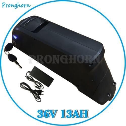 36V 13Ah Lithium Battery for Electric Bike 36 Volt 13Ah Shark Battery Pack with 2A Charger for 500W 350W 250W Bafang BBS02 BBS01