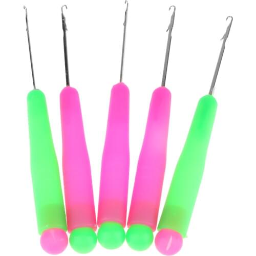 5Pcs Crochet Latch Hook Weaving Needle for Wig Micro Braids Hair Extension