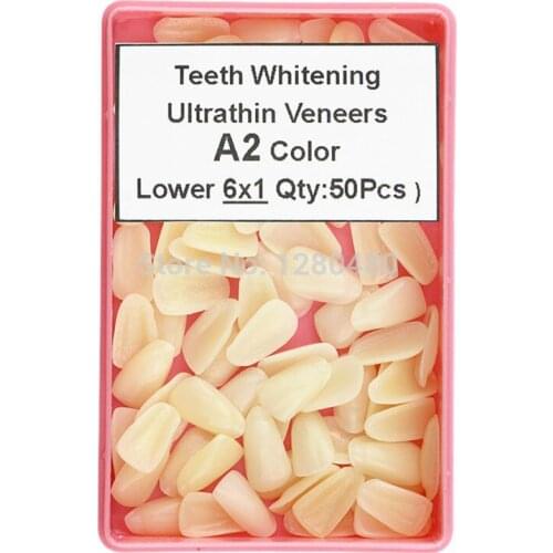 50Pcs Ultrathin Dental Composite Resin Veneers Lower Anterior Tooth A2 Color Restorative Teeth Whitening Dentist Materials
