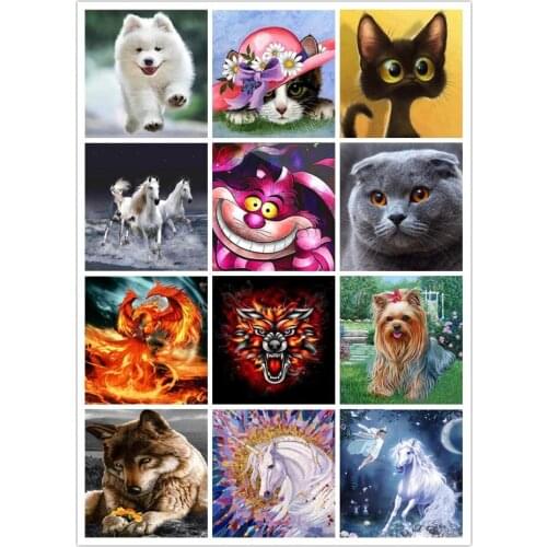 5d diy Diamond Painting full square Cross Stitch Kit Diamond Embroidery Home Decor Horse Animal cat Landscape Mosaic Picture