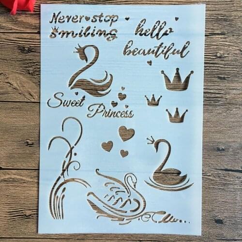 A4 29 * 21cm never stop smitim DIY Stencils Wall Painting Scrapbook Coloring Embossing Album Decorative Paper Card Template,wall