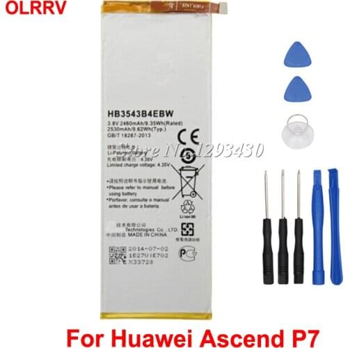 2530mAh HB3543B4EBW Battery For Huawei Ascend P7 L00 L05 L07 L09 L10+Tools