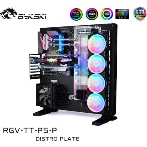 BYKSKI Acrylic Board Water Channel Solution Use for Thermaltake /Tt Core P5 case / Kit for CPU and GPU Block / Instead Reservoir