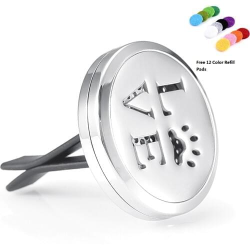 KLH005 Love Paw Aromatherapy Diffuser Essential Oil Vent Clip Pendant Air Freshener Auto Purifier Locket 12 Felt Pads