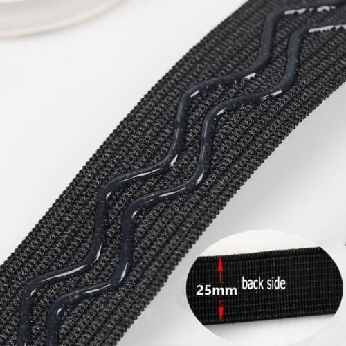 White Black Antiskid Elastic Band Spandex Belt Trim Sewing/Ribbon Clothes Flex Sewing Material for Skirt Trouse Bras underwear
